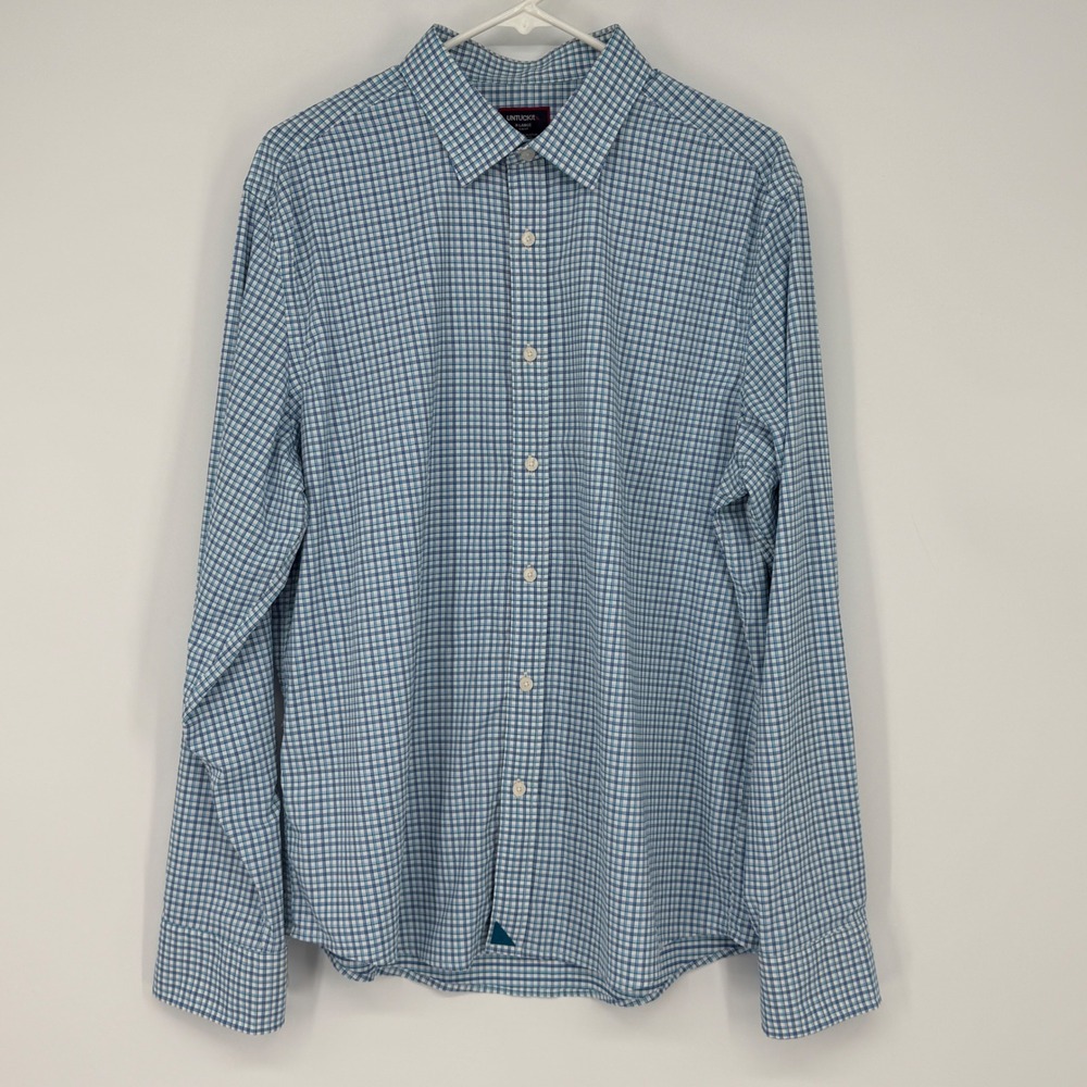 UNTUCKIT‎ Lopez Perf Slim Fit Long Sleeve Button Down Shirt Men XL